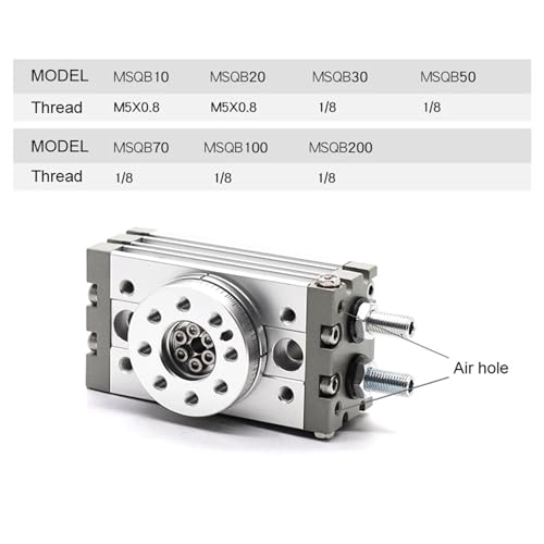 Cylindre de table rotative pneumatique à butée réglable MSQB-30A