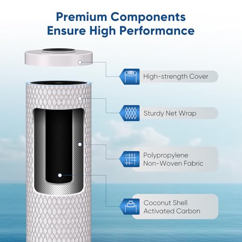 Filtro de agua de carbón PUREPLUS 20x4.5 compatible con EPM-20 y CB-20 para sedimentos de 5 micras 3