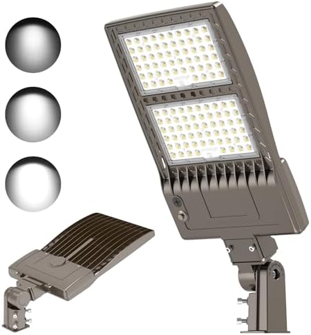 400W LED Parking Lot Light, 60000LM Shoebox Pole Light with Slip Fit Mount