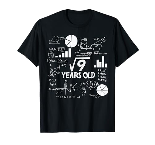 Square Root 9 = 3 Years Old - Birthday T-Shirt