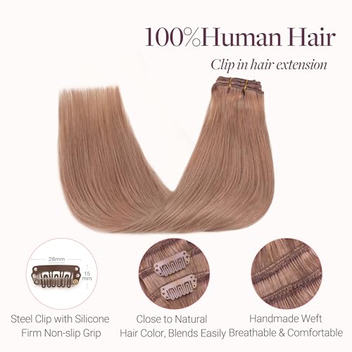 Image of GOO GOO Clip in Hair Extensions Real Human Hair Colored Remy Extensions