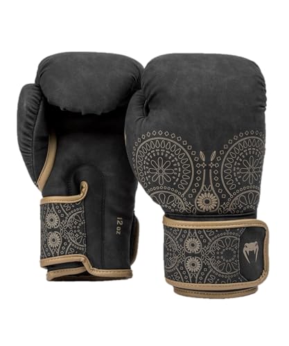 Venum Santa Muerte Dark Side Boxing Gloves - Black/Brown - 14 oz