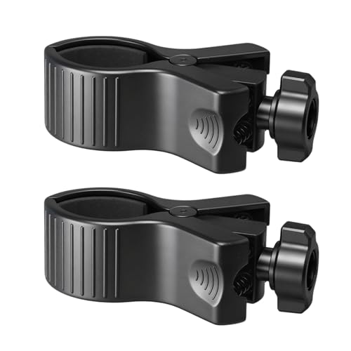 2Pcs Adjustable Microphones Clip 32-68mm Width Universals Fit for Hair Dryer Flashlight and 17mm Ball Sockets Mount Stand Car Mo