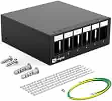 Panel De Parches 8 Puertos Con 8 Conectores RJ45 Cat.8, Carcasa Negra, Para Instalación De Red - Hb-digital