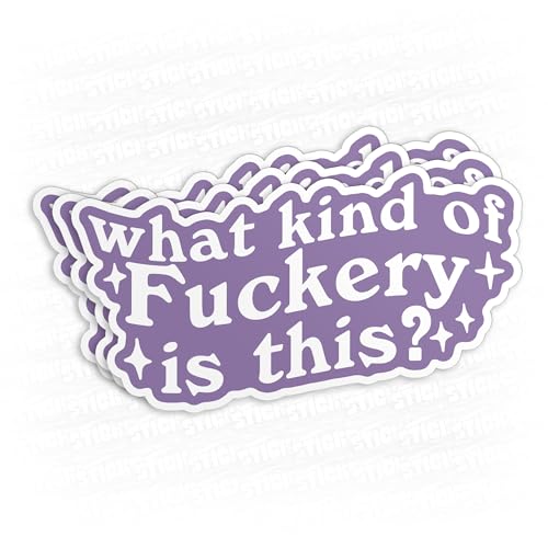 (3Pcs-2") What Kind of Fuckery is This Sticker Funny Quote Joke Meme Waterproof Vinyl Decal Sticker Laptop, Water Bottles, Phone, Kindle Merchandise Decor Decal Birthday Gifts for Her Him 2 Inches
