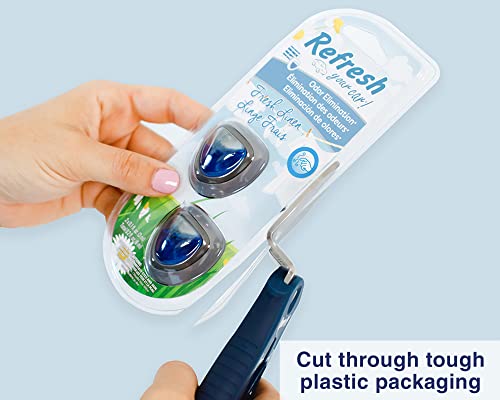 Zibra Open-It! All-In-One Multi Tool with Heavy-Duty Scissors, Box Cutter, Screwdriver, and Package Opener, Blue - Image 4