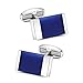 Produktbild Mr.Van Manschettenknöpfe Herren, Klassisch Business Blau Achat Rechteckig Cufflinks für Geschäftliche Anlässe Hochzeit
