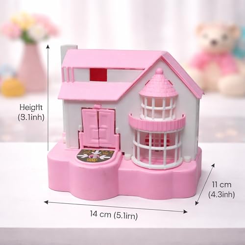 Image of Puppy House Dog Coin Stealing Piggy Bank for Kids - Adorable and Durable Money Bank | Educational, Fun, and Safe Coin Collecting Toy for Children for Birthdays and Holidays - Pink