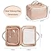 OCHEAL Makeup Bag, Double Layer Cosmetic Bag, Large Capacity New Look Clear Cosmetic Case for Women Travel Beauty Essentials, Multiple Compartments Makeup Case Organizer Zipper Pouch -Rose Glod