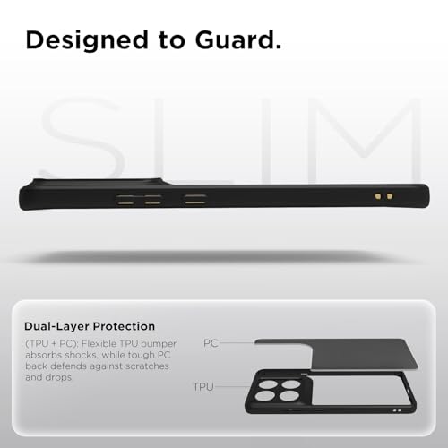 Image of RIGGEAR Shockproof Sleek Hybrid Armor Back Cover Case for Motorola Moto Signature 5G (Smoke Black Matte PC + Black TPU Bumper)