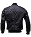 Varsity Bomber Leather Jacket Men | Genuine Lambskin Baseball Flight Jacket (Black, XX-Large)