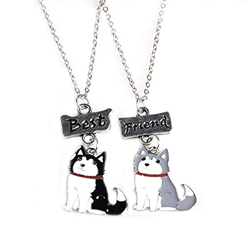 Mummumi Best Friend Necklaces, Friendship Lovely Pet Dogs Pendant Fashion Dogs Set Metal Necklace for Valentine's Day Present Birthday Christmas(Pug,Tidy,Bichon Frise,Schnauzer,Husky)