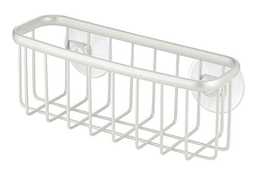 Preisvergleich Produktbild iDesign Axis Schwammhalter / Küchenaufbewahrung für Schwamm, Tropfkratzer etc. / Spülbeckengitter mit Saugnäpfen / Metall perlmuttweiß