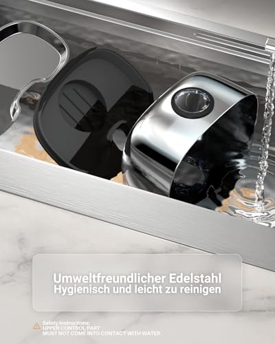 5L Trinkbrunnen für Hunde, Edelstahl Hundebrunnen mit LED Sensor, Katzenbrunnen Kabellos mit 4000mAh, 4-Schicht Filtration (Edelstahl, 5L)