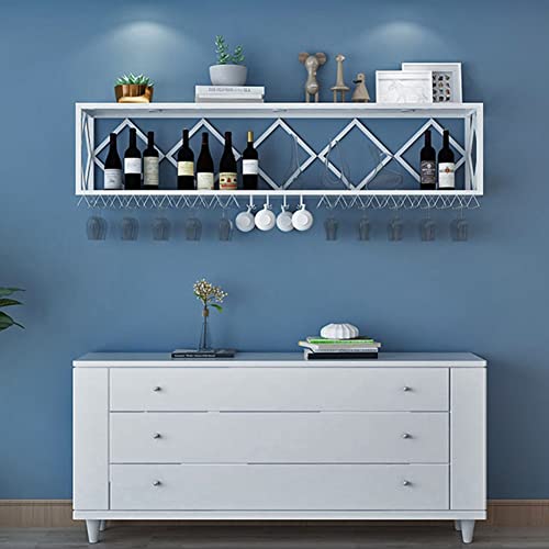 Meuble de bar mural avec casier à verres inversé blanc pour maison