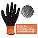 DS Safety Arbeitshandschuhe Winter Wasserdicht Thermo Warme Winterhandschuh Montagehandschuhe Grip Winterarbeitshandschuhe Arbeit Doppelbeschichte Nylon Isolierte Handschuhe Orange Größe 8 / M
