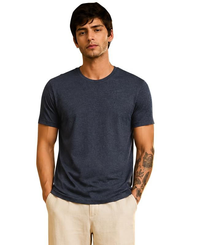 Image of Sleepynuts Men's Everyday Wear Crew Neck Regular Fit T-Shirt | Half Sleeve Solid Plain Casual T-Shirt for Men | Soft Breathable Fabric |