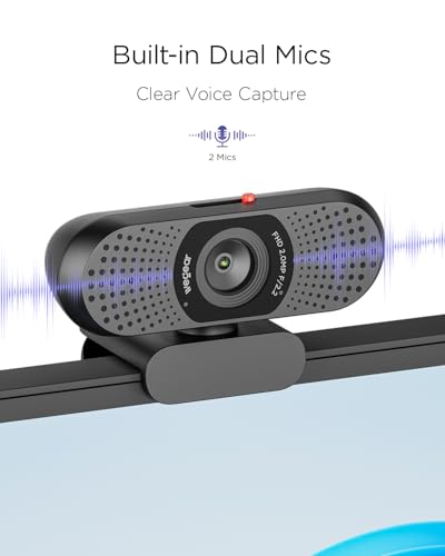 1080P WeGear C100 Webcam w/ Dual Mics & Privacy Cover - image 5