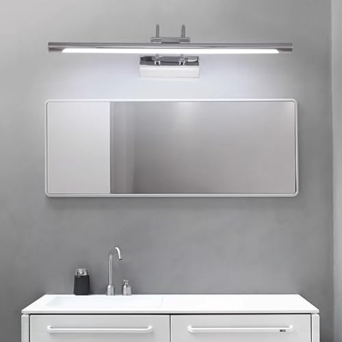 Aplique de espejo LED de 55cm plateado con luz cálida para el baño 7