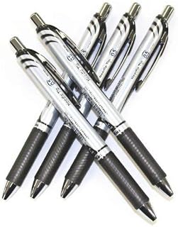 Pentel Energel Deluxe RTX Retractable Liquid Gel Pen,0.5mm, Fine Line, Needle Tip, Black Ink-Value set of 5