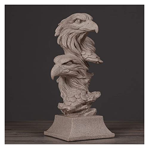 Sculpture aigle abstrait grès ornement déco salon statue faucon fait main