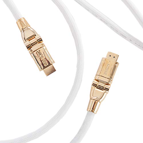Duronic HDMI Cable HDC01 /3 | 3 Metre | WHITE | 1080p High Speed HDMI 1.4 & Ethernet Lead | 24K Gold Plated Swivel Connectors | Good for PS4, PS3, Xbox, Nintendo, Sky+ HD, Virgin, TV, DVD, BluRay