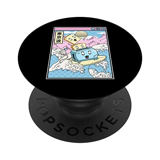 Tostadora de surf Happy Toast Japan Waves Kawaii Vaporwave PopSockets PopGrip Intercambiable