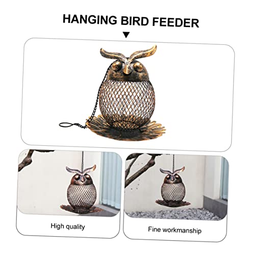 Osaladi Bird Feeder Pet Feeder Hanging Bird Feeder Food Trays Hummingbird Feeder Metal Owl Backyard Bird Feeder Hanging Pet Feeder Iron Hanging Feeder Iron Bird Feeder Outdoor Food Plate #TOP3