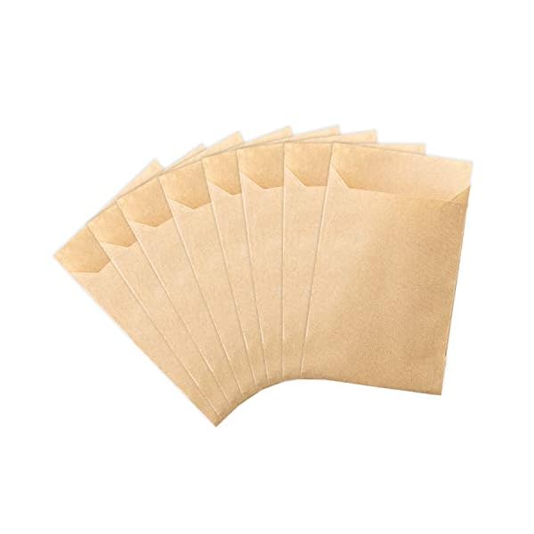 100 Small Mini Brown Paper Gift Bags – 6.5 x 9.0 cm + 1.4 cm Tab – Known for Small Mini Advent Calendar, Christmas, tears of joy jewellery bags – Wedding Favours, party etc.