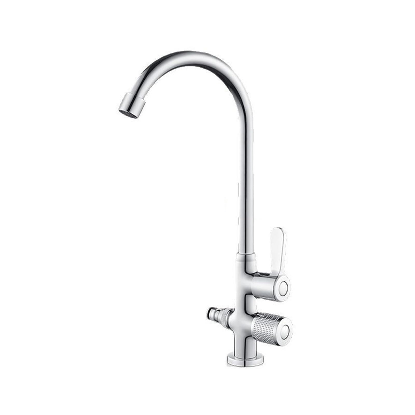 Rubinetto Solo per Acqua Fredda Rubinetto Esterno Antigelo Rotazione a 360° con Deviatore da 1/2 Rubinetti Giardino Doppia Uscita Doppia Maniglia,Cromo