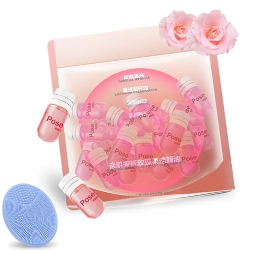 ASHINGNII Mini Makeup Remover Cleansing Oil Travel-Size for All Skin Types Quick-Rinsing & Non-Greasy for Waterproof Portable Makeup (1 Rose)