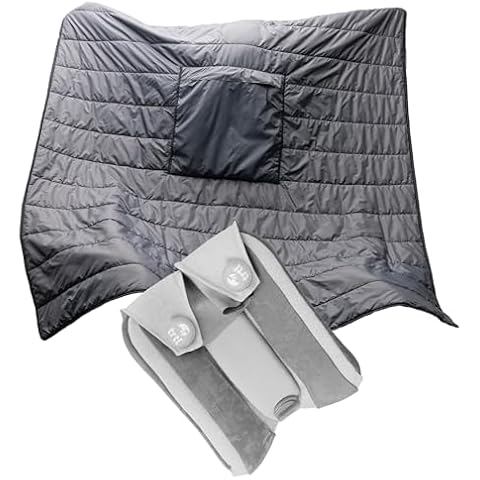 trtl Pillow Plus and Mini Wrap Bundle - Adjustable Travel Neck Pillow for Airplanes - Compact Travel Blanket to Stay Comfortable While Traveling Cover