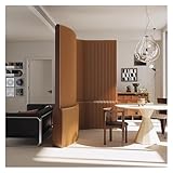 Biombo Divisor de Habitación Biombo de Papel para Tienda de Ropa, Separador de ambientes móvil Independiente, Panel de Pared Tipo acordeón Plegable y Extensible(Brown,700-800CMX120CM)