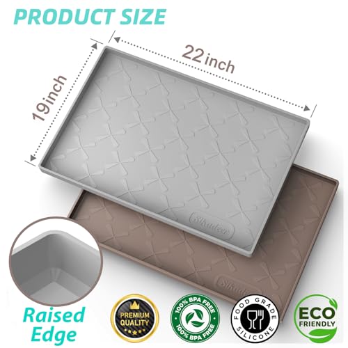 SIKADEER 22" x 19" Under Sink Mat Waterproof, Silicone Mat Kitchen Drawer Shelf and Cabinet Liner, Sink Protector for Kitchen Organizers and Storage, Boot Tray Pet Food Mats