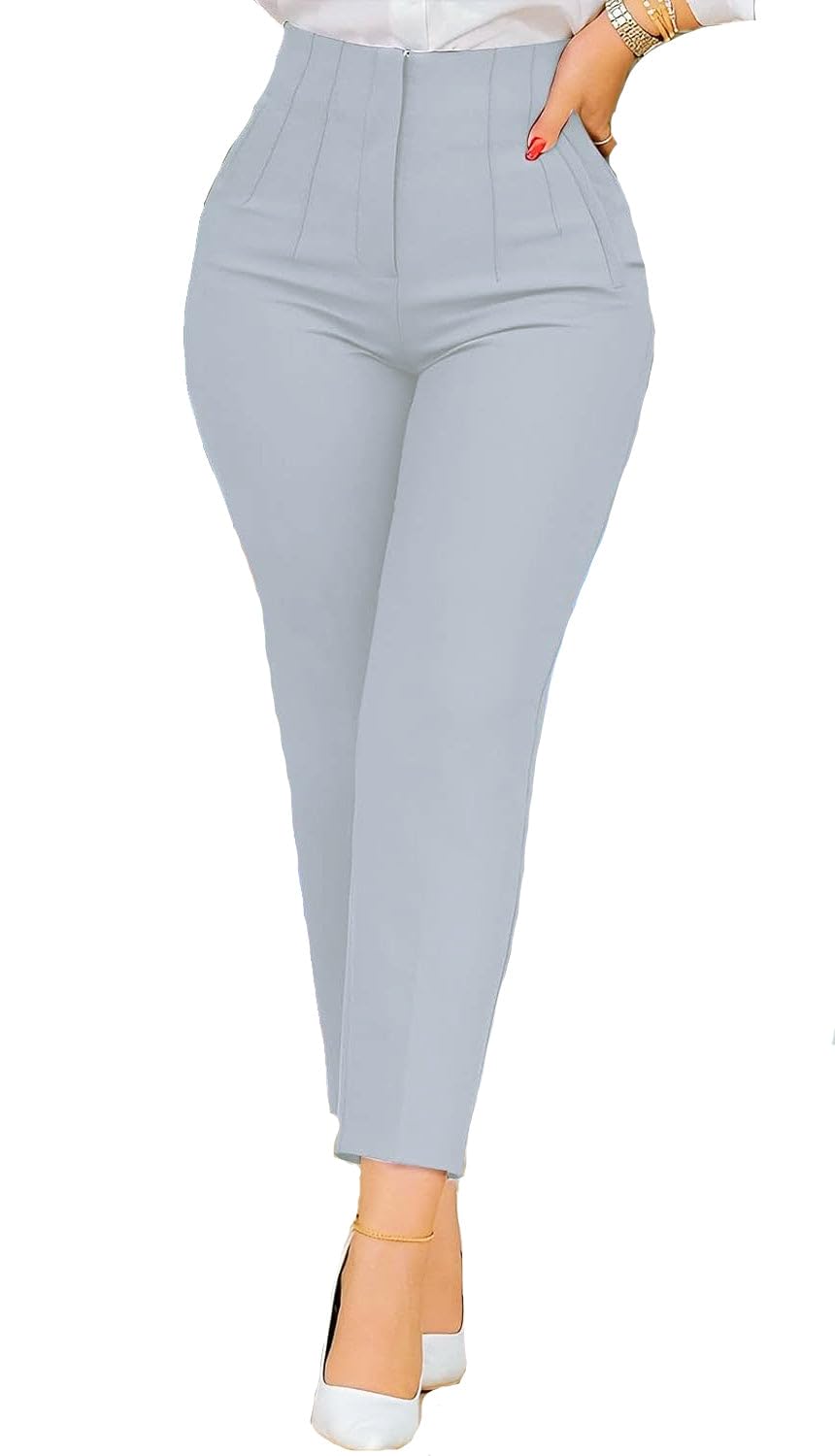 Womens High Waisted Pants 2025 Trendy Pleated Straight Leg Dress Pant Work Business Casual Trousers with Pockets Size