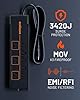 ECHOGEAR ShockBlocker 8 Outlet Surge Protector Power Strip - Slim Design Can Power & Protect Your Entire TV, Office, Or Gaming Setup - Advanced Surge Suppressor with 3420 Joules of Protection