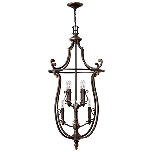 Image of 8 Bulb Chandelier Hanging Pendant Light - Olde Bronze - LED E14 60W Bulb