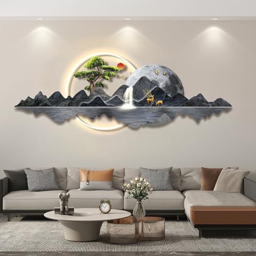 Peinture de décoration de maison moderne avec lumières LED XDOPIRRS style C 3D