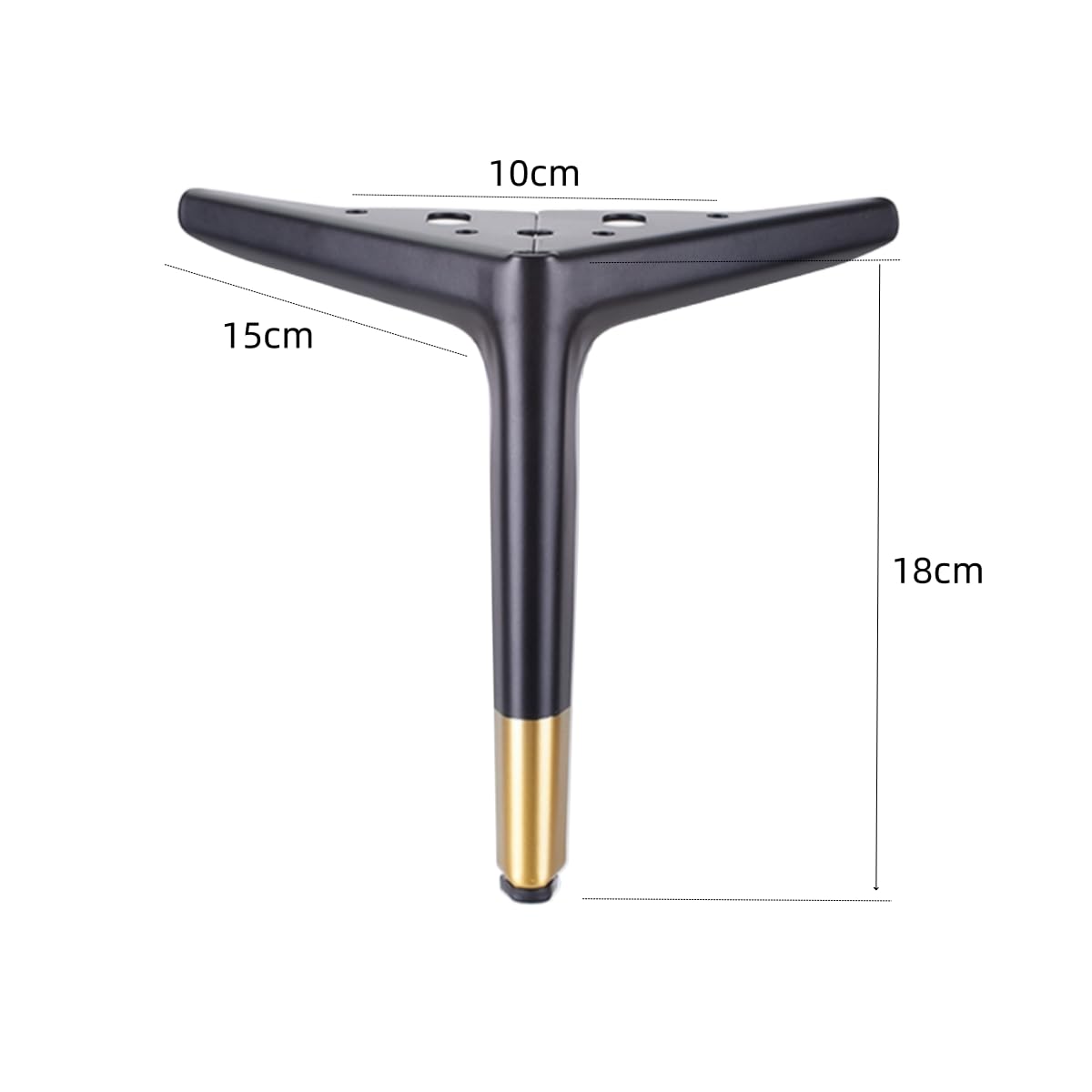 Gambe triangolari in metallo in pelliccia per divani cabi, sedie e banchi da lavoro, piedini di ricambio da 18 cm (confezione da 2 neri d h) - e supporto Slish