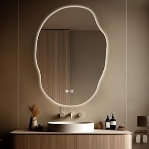 WallBeyond LED Bathroom Mirror with Lights, 25 x 35 Inch Led Bathroom Vanity Mirror for Wall, Anti Fog Mirror for Bathroom, 3 Colors and Dimmable Light, Horizontal/Vertical
