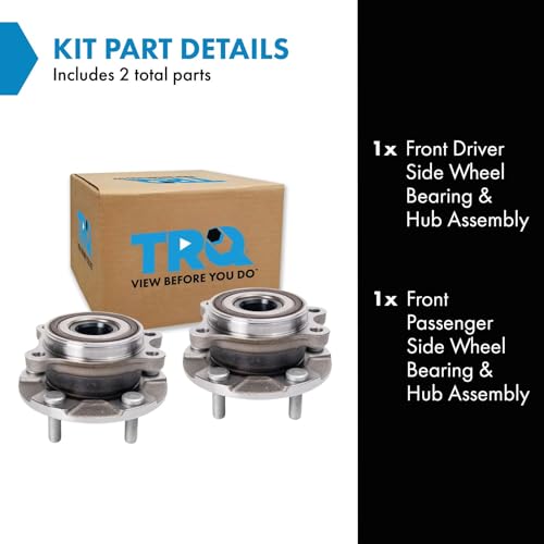 Image of TRQ Front Left and Right Wheel Bearing and Hub Assembly Set 2 Piece Compatible with 2015-2017 Lexus NX200t 2018-2021 NX300 2015-2020 NX300h 2021 NX300h Luxury Base Model
