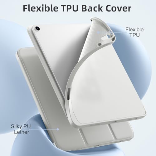 Vobafe Case for iPad Air 13 Inch M3/M2 (2025/2024) with Pencil Holder, Slim Folio Stand Protective Tablet Cover, Multi-Angle Viewing, Auto Wake/Sleep, Light Gray - Image 2