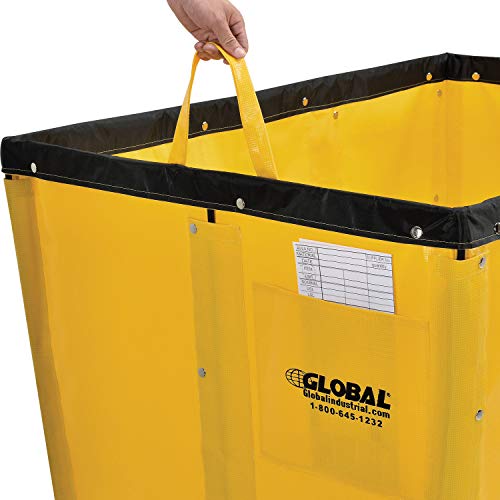 Carretilla comercial con cesta de vinilo amarillo 36x26x33.5 pulg miniatura 2
