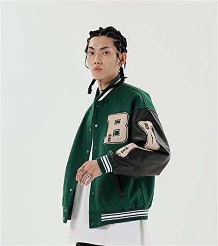 Amazon Com Hsy Shop Unisex Varsity Jacket Sweat Jacket Vintage Streetwear Oversized Patchwork College Jacket Sweat Jacket Color Green Size Medium Everything Else