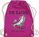 Turnbeutel Rucksack - Re Lachs mit Wunschtext personalisiert I Angler Geschenk Angeln I Angel Geschenk für Angelfreunde I Angelgeschenk - Unisize - Fuchsia - fischen fisch angelzubehör fischer
