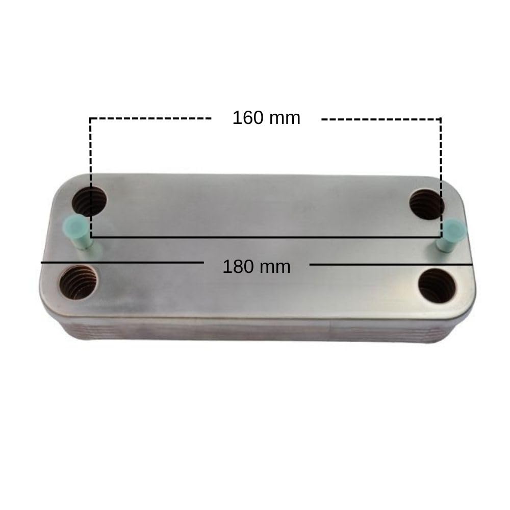 Intercambiador de calor de placas compatible para calderas Ideal Logic E24, ES24, código Combi ES26, 24HE, Independent C24, Espirit 24, Esprit 2 HE24 - Agua caliente sanitaria ACS - Número de pieza