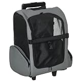 PawHut Transportín Carrito para Mascotas 2 en 1 2 Ruedas 42x25x55 cm Gris