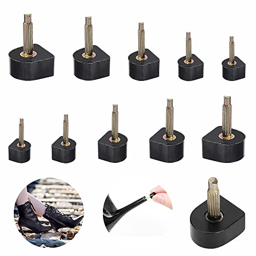 Image of SooGree High Heel Caps Protectors - Replacement Kits with Dowels for High Heel Shoes, 10 Pairs Black, Metal Pins- 2.4mm,3mm