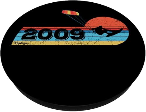Miniatura 2 de Kitesurfer Kitesurfing Birthday Vintage 2009 born Kitesurf PopSockets Standard PopGrip