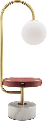 Hsyile KU300239 Lámpara de mesa creativa contemporánea y moderna con puertos de carga USB, adecuada para sala de estar, estudio, oficina,